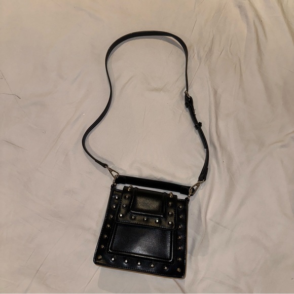 Zara Black Studded Crossbody Bag - Picture 1 of 5